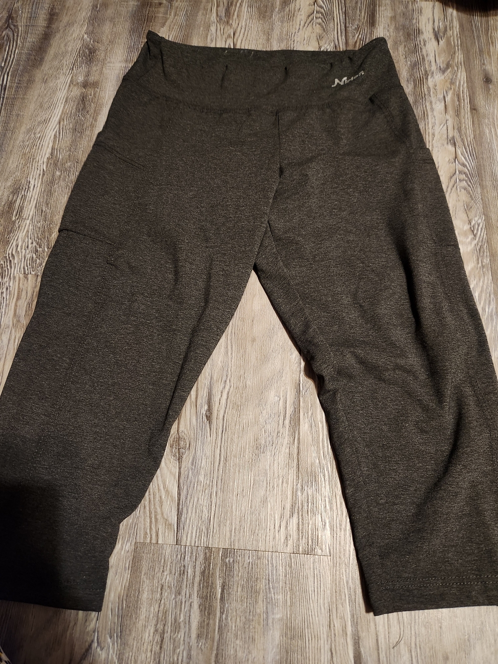 Womens Dark Gray Athletic Capri Pants